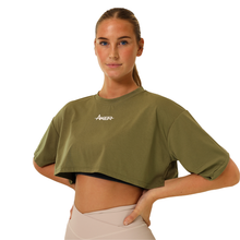  Oversized Sports Crop top -Green