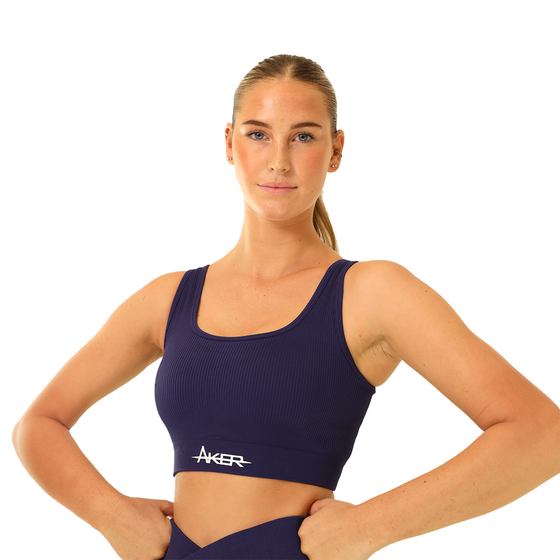 Strap Back AKER luxe sports bra - Purple