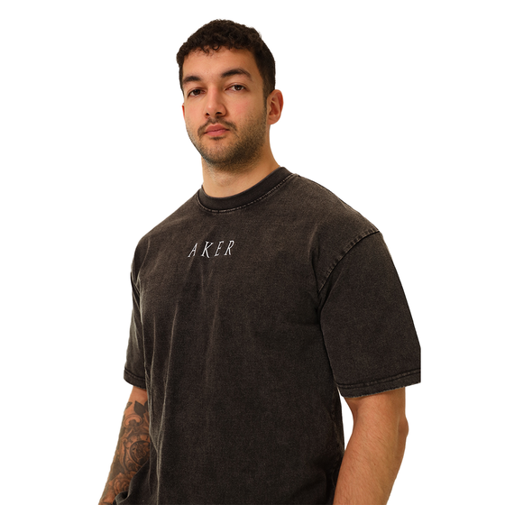 AKER simple tee - Black washed